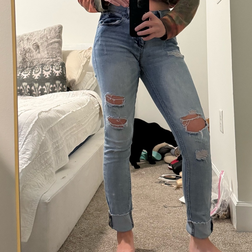 Distressed jeans